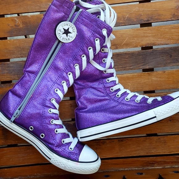 purple glitter chucks
